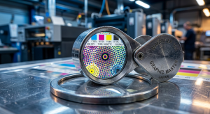 the magnifying glass lens of the loupe